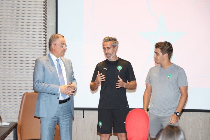 CAN (f) 2024 : Le président de la FRMF a rendu visite aux Lionnes avant le match d’aujourdui