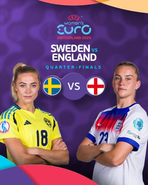 Euro féminin Suisse 25 / Suède vs Angleterre, ce soi: sur quelles chaines?