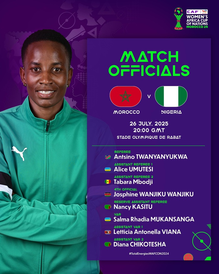 Finale Maroc-Nigeria : Une Namibienne au sifflet