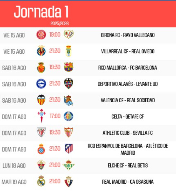 Liga 2025-2026 : Deux matchs en ouverture ce soir