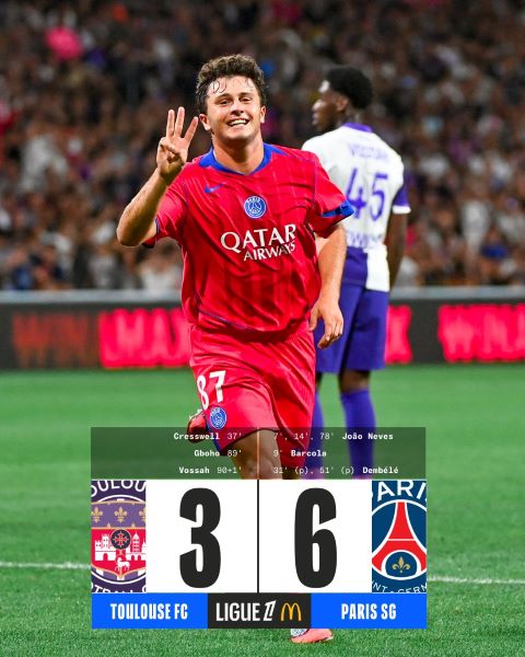 Ligue 1 / J3 : Le PSG s’impose dans un festival offensif à Toulouse
