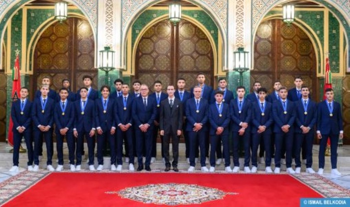 Mondial U20 / Equipe nationale : S.A.R. le Prince Héritier Moulay El Hassan préside une cérémonie offerte par S.M. le Roi en l’honneur aux Champions du monde