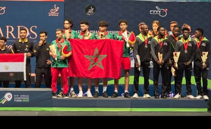 Championnats d’Afrique de tennis de table 2025 : Le Maroc termine sur la 3e marche du podium africain