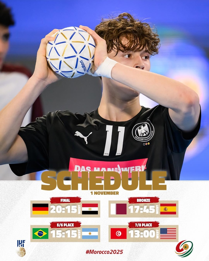 HB. Mondial U17 : Ce samedi, Allemagne et Égypte pour le titre Casablanca 2025