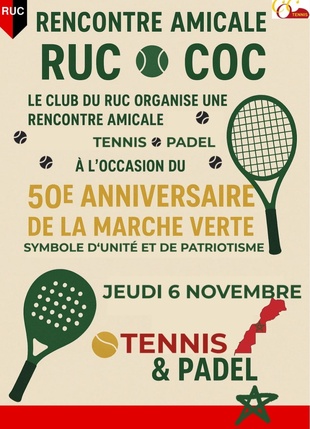 Tennis : À l'occasion du 50e anniversaire de la marche verte… RUC vs COC, Unité et patriotisme !