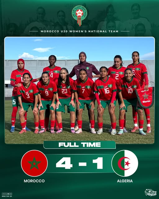 UNAF U20 (F) : Le Maroc maîtrise l’Algérie (4-1)