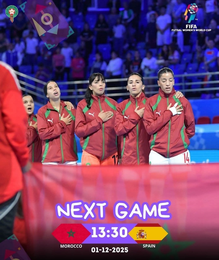 1/4 de finale CDM (f) Futsal : Maroc-Espagne ce lundi: Horaire ? Diffusion?