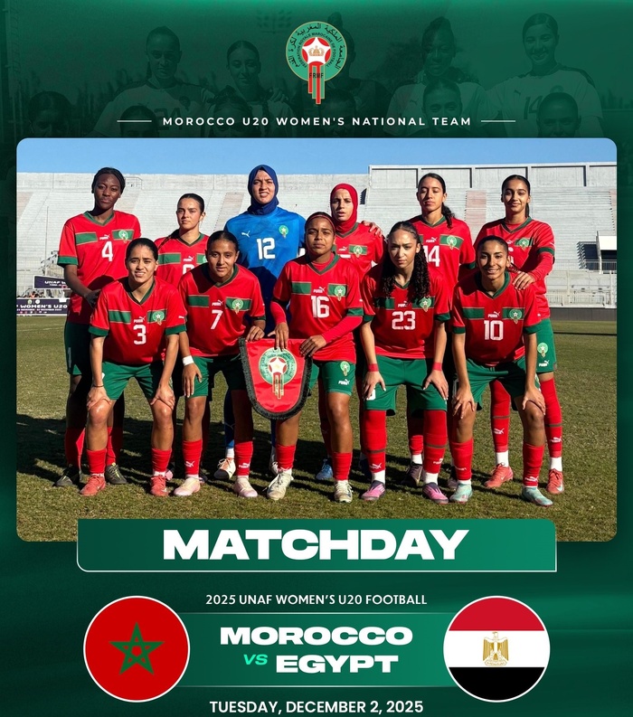 Finale Tournoi (F) UNAF U20 / Aujourd’hui, Maroc vs Égypte : horaire et diffusion?