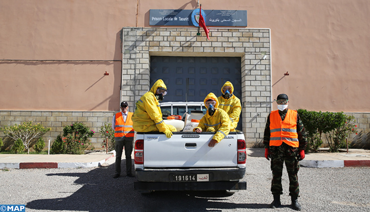 Opération de désinfection au sein de la prison de Taourirt (Ph. MAP)