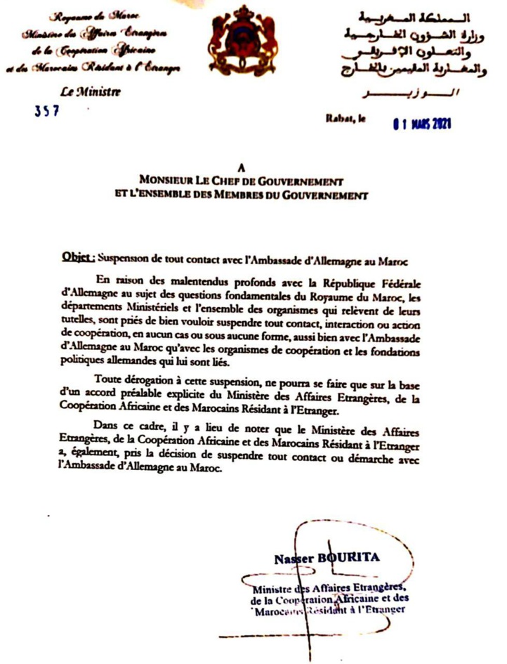 Le Maroc blackliste l’ambassade d’Allemagne à Rabat