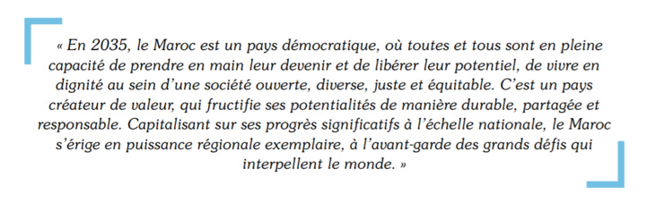 Voici le modèle de développement préconisé par la CSMD à l’horizon 2035