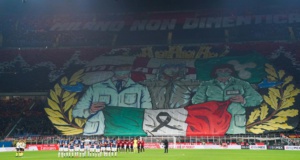 Derby milanais (1-1) : Un tifo en hommage aux soignants