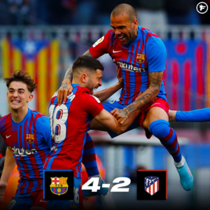 Liga Barça- Atletico (4-2) : Dani Alves, le buteur le plus vieux de la Liga !