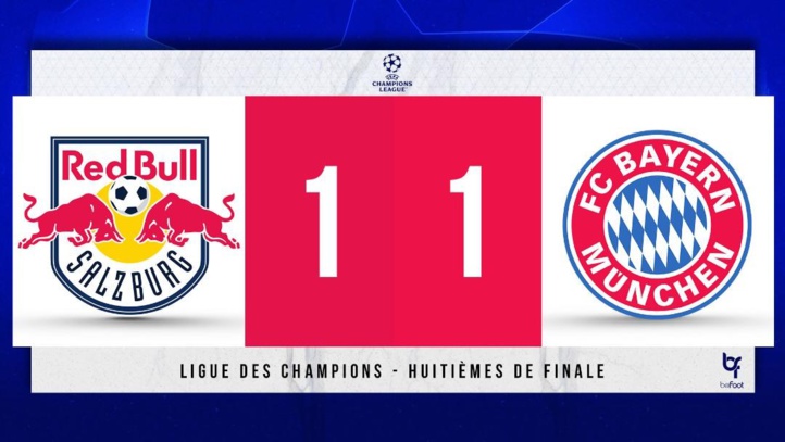 Ligue des champions : RB Salzbourg vs Bayern Munich (1-1) Les Bavarois arrachent le nul à la 90’