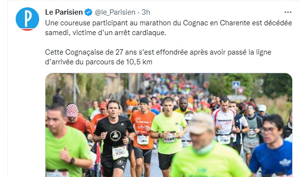 Faits divers: Décès d’une marathonienne victime d’un infarctus