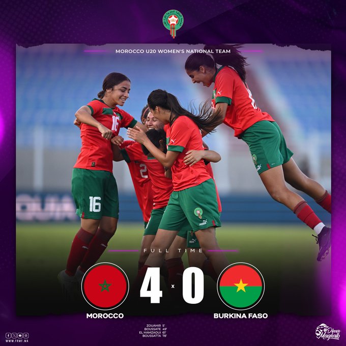 Eliminatoires Mondial féminin U20 :  Large victoire du Maroc face au Burkina Faso