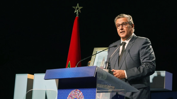 Le Chef du gouvernement, Aziz Akhannouch, prononçant le discours d’ouverture.