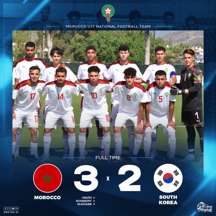 Mondial U17/Préparation:  Le Maroc vainqueur de la Corée du Sud