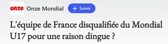 Spécial Mondial U17/ Possible disqualification de la France: Un binational franco-nigérien pourrait ‘’ éliminer’’ la France sur tapis vert !?