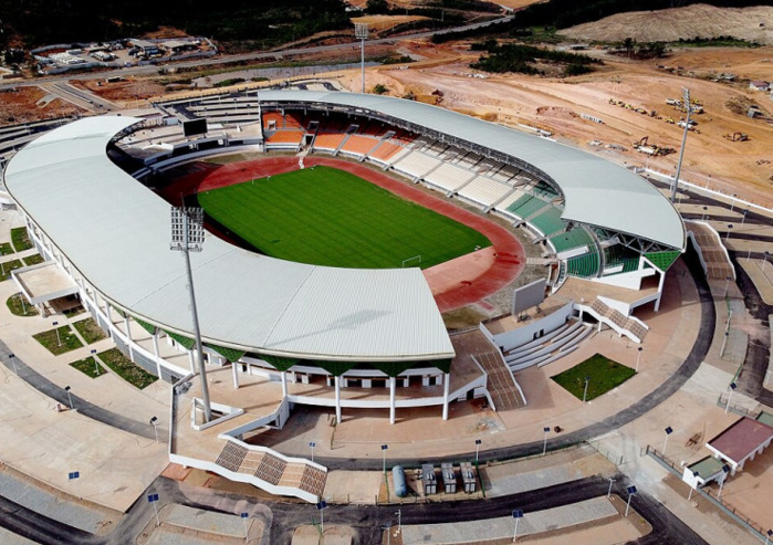 Une vue aérienne du stade San Pedro qui accueille les matches de la phase de poules de l'EN.