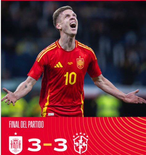 Foot amical international:  L'Espagne et le Brésil se neutralisent lors d’un show de football !
