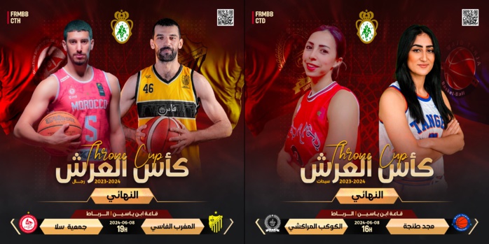 Basketball- Coupe du Trône : Aujourd'hui, deux finales à la Salle Ibn Yassine de Rabat.