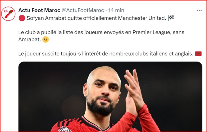 Footballeurs marocains de l’étranger: Manchester United ne lève pas l’option d’achat d’Amrabet !