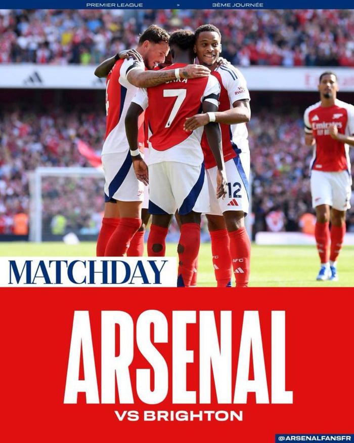 PL/J3:  Arsenal vs Brighton en ouverture du programme de samedi