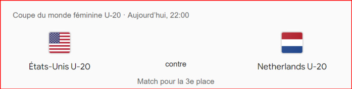 CDM (F) U20 24 / Américaines et Néerlandaises face à face pour le Bronze ce soir