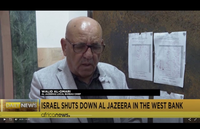 Palestine : Israël ordonne la fermeture du bureau d'Al Jazeera à Ramallah