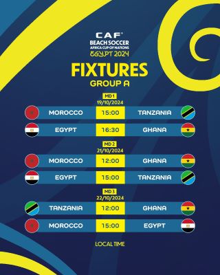 CAN Beach Soccer Egypte 24 : Le Maroc dans le groupe A