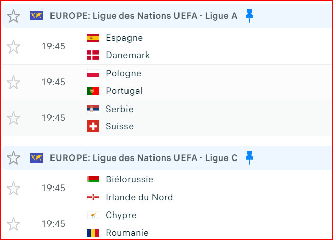 Ligue des Nations. UEFA: Espagne-Danemark, l’affiche du jour !