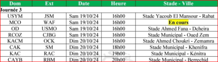 Botola DII : Le programme des 4 prochaines journées dévoilé