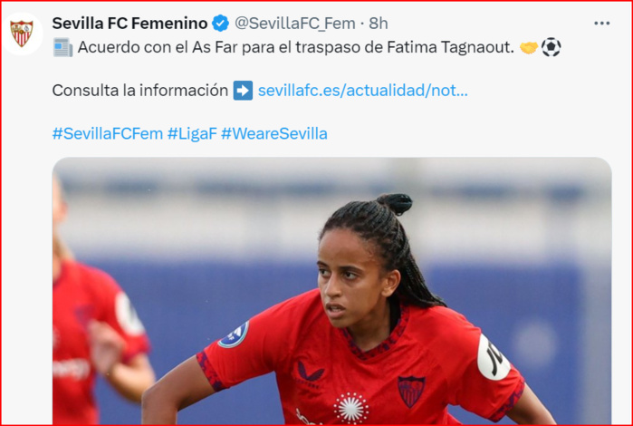 Foot féminin: Fatima Tagnaout de retour au pays !