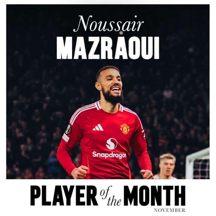 Footballeurs Marocains  du Monde: Mazraoui ‘’Meilleur mancunien de novembre’’ !