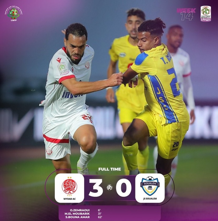 Botola D1 / J14 : Le Wydad met KO sa bête noire !