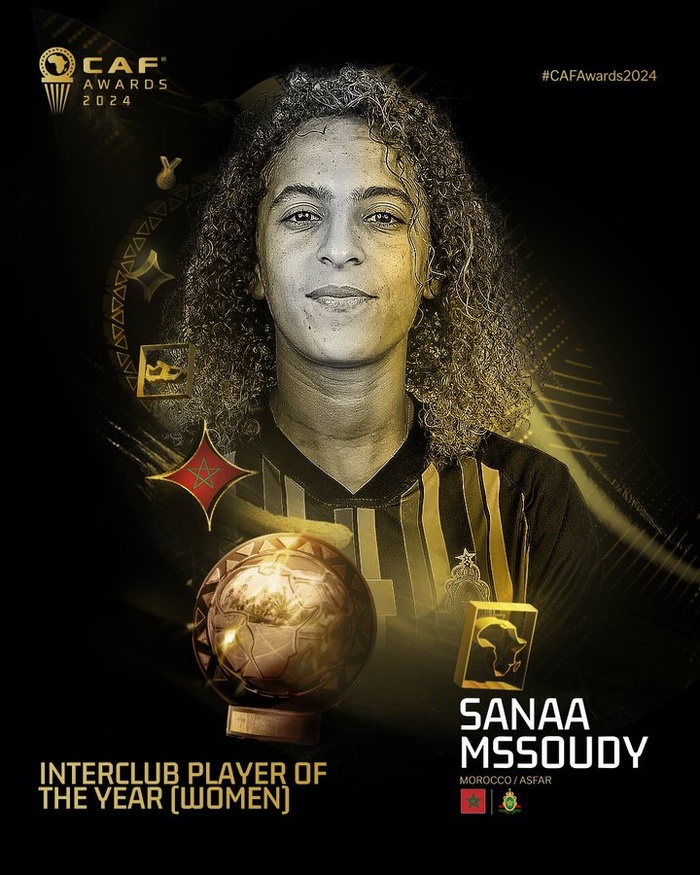 CAF Awards 24 : Sanaâ Mssoudy et Ronwen Williams meilleurs joueurs interclubs