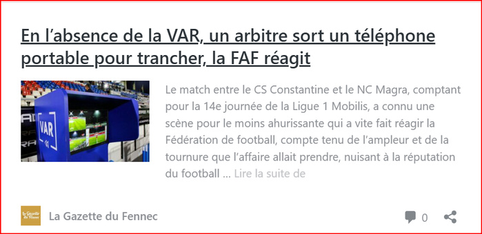 Foot algérien: La VAR n'étant pas utilisée, un arbitre international  a eu recours à un téléphone portable pour se déjuger !!!!