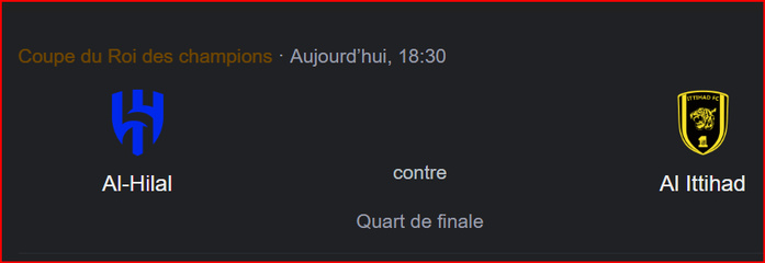 Arabie Saoudite. Quart de finale. Coupe du Roi / Bounou vs Benzema ce mardi : Horaire ? Diffusion ?