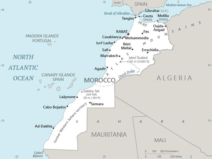 La CIA publie une carte intégrale du Maroc 