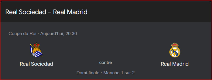 Copa del Rey (Demi-finale 2) / Ce soir, Sociedad - Real : Horaire? Chaînes?