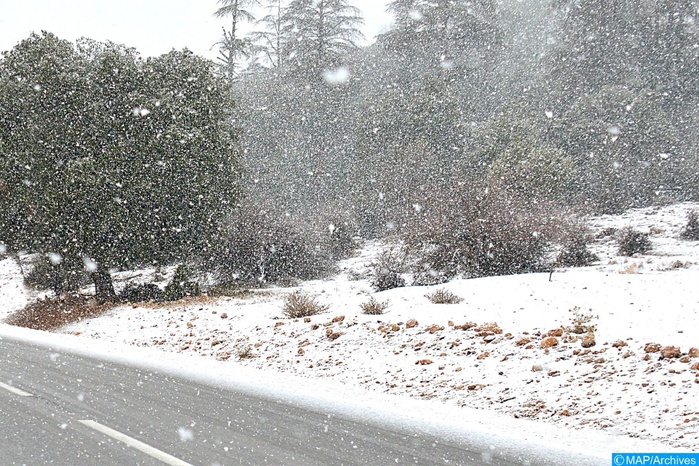 Chutes de neige et fortes pluies localement orageuses lundi et mardi dans plusieurs provinces du Royaume (Bulletin d'alerte)