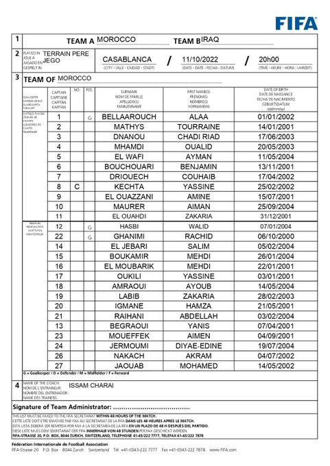 JO- Foot /Préparation :  Le Maroc s’incline face à l’Irak