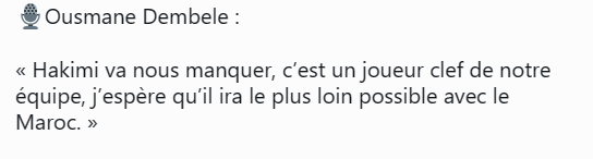 CAN 2023:  Dembélé supporter de Hakimi et du Maroc
