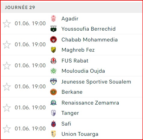 Botola D1/J29: Ce samedi, priorité au sauvetage !