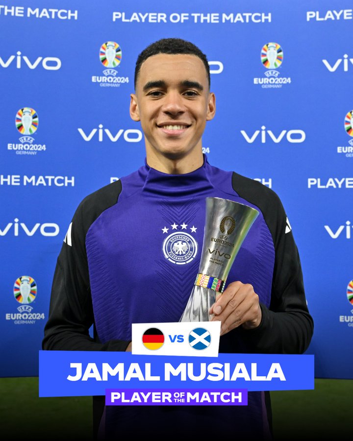 Jamal Musiala élu HOMME DU MATCH d’Allemagne - Écosse.