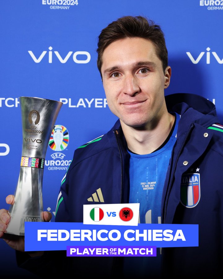 Federico Chiesa est élu 𝗛𝗢𝗠𝗠𝗘 𝗗𝗨 𝗠𝗔𝗧𝗖𝗛