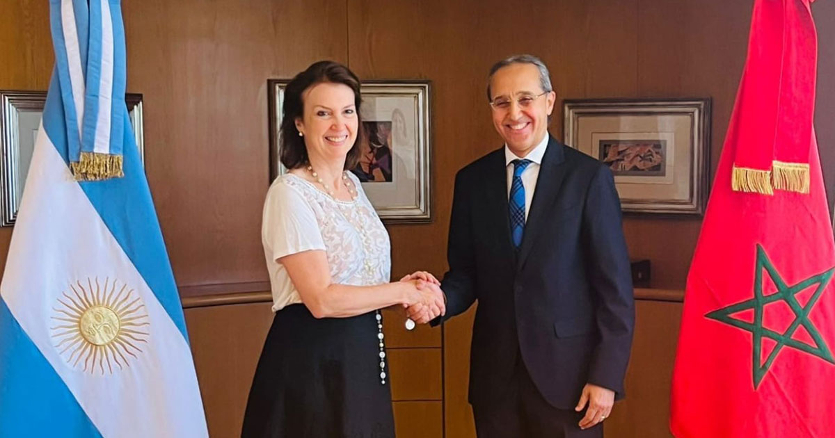 Photo: DR// Le 1er février 2024, l'ambassadeur du Maroc en Argentine, Fares Yassir, s’est entretenu à Buenos Aires, avec la ministre des Affaires étrangères argentine, Diana Mondino, des moyens de renforcer les relations bilatérales en vue de les hisser au plus haut niveau dans tous les domaines.