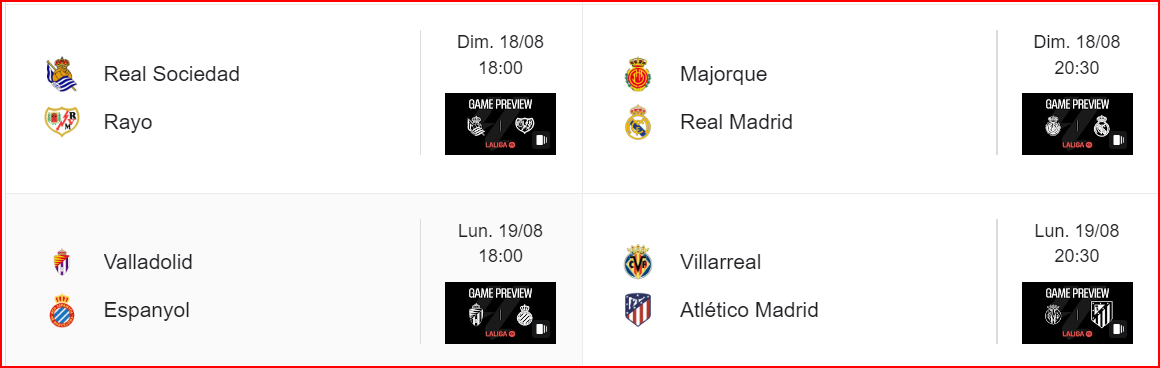 Liga 2024/2025: Ce soir, Ath. Bilbao-Getafe en ouverture de la saison