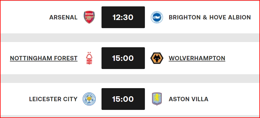 PL / J3:  Arsenal vs Brighton en ouverture du programme de samedi